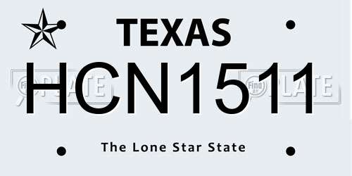 HCN1511 Texas License Plate