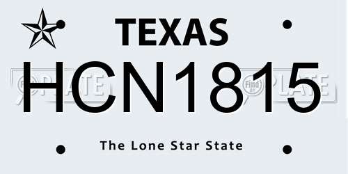 HCN1815 Texas License Plate