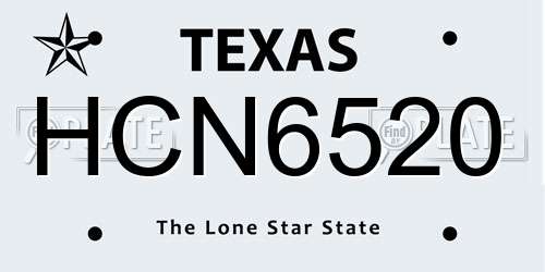 HCN6520 Texas License Plate