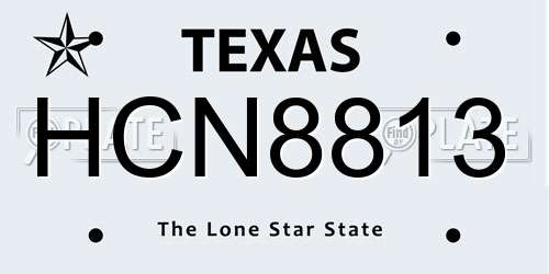 HCN8813 Texas License Plate