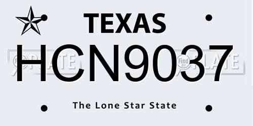 HCN9037 Texas License Plate