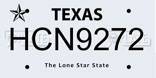 HCN9272 Texas License Plate