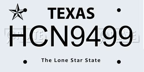 HCN9499 Texas License Plate