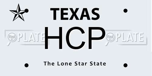 HCP Texas License Plate