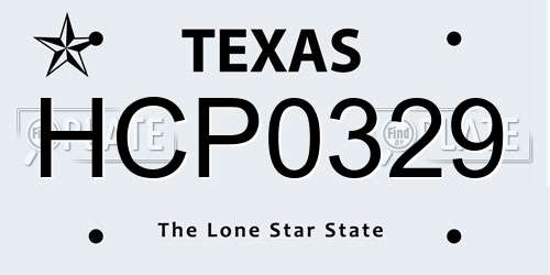 HCP0329 Texas License Plate