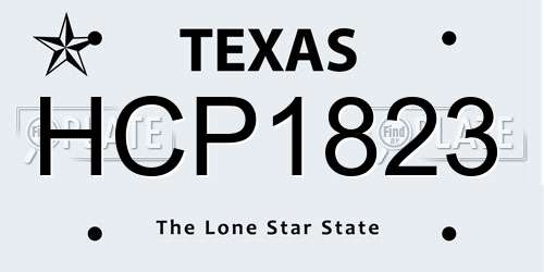 HCP1823 Texas License Plate
