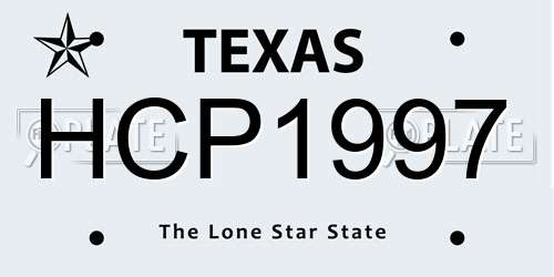 HCP1997 Texas License Plate