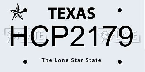 HCP2179 Texas License Plate