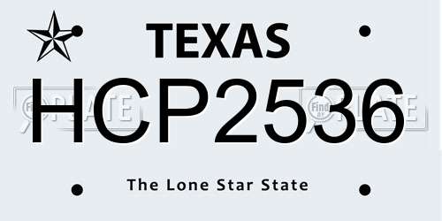 HCP2536 Texas License Plate