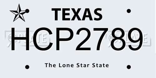 HCP2789 Texas License Plate