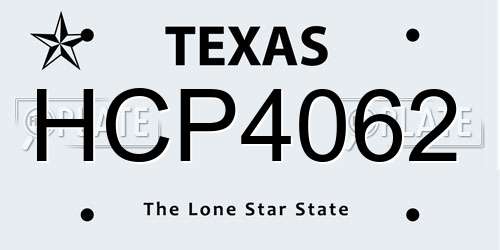 HCP4062 Texas License Plate