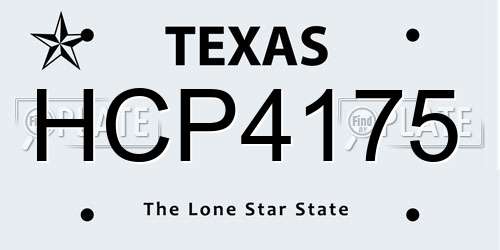 HCP4175 Texas License Plate