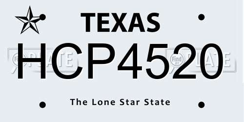 HCP4520 Texas License Plate