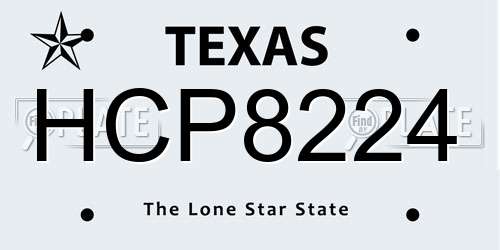 HCP8224 Texas License Plate