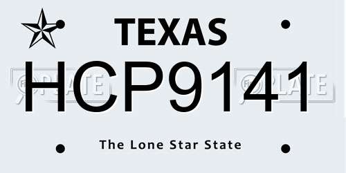 HCP9141 Texas License Plate