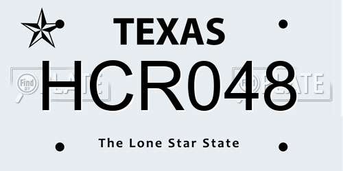 HCR048 Texas License Plate
