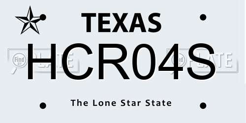 HCR04S Texas License Plate