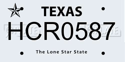 HCR0587 Texas License Plate