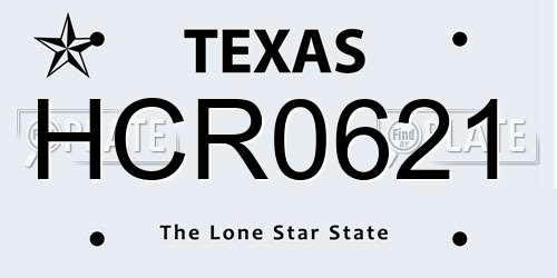 HCR0621 Texas License Plate