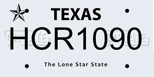 HCR1090 Texas License Plate