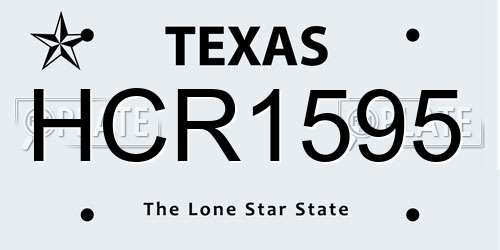 HCR1595 Texas License Plate