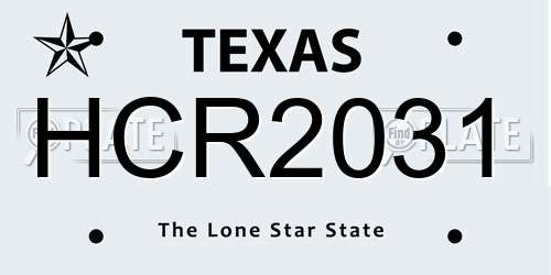 HCR2031 Texas License Plate