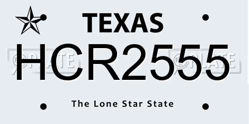HCR2555 Texas License Plate