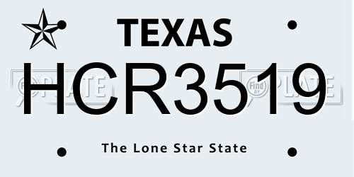 HCR3519 Texas License Plate
