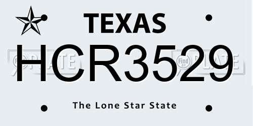 HCR3529 Texas License Plate