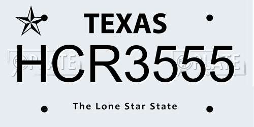 HCR3555 Texas License Plate