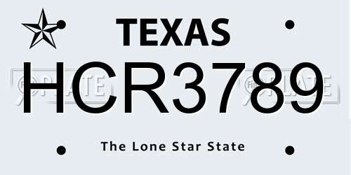 HCR3789 Texas License Plate