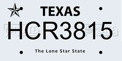 HCR3815 Texas License Plate