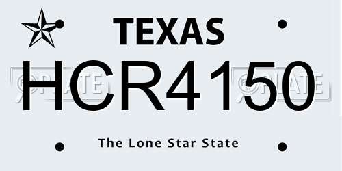 HCR4150 Texas License Plate