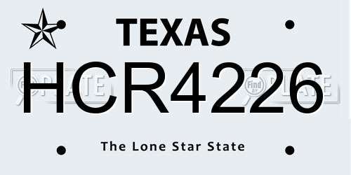 HCR4226 Texas License Plate