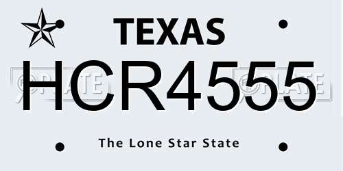 HCR4555 Texas License Plate