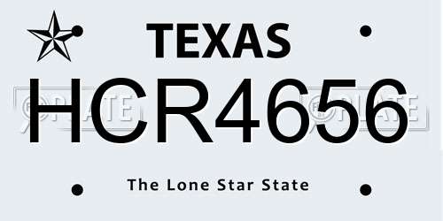 HCR4656 Texas License Plate