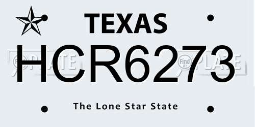 HCR6273 Texas License Plate