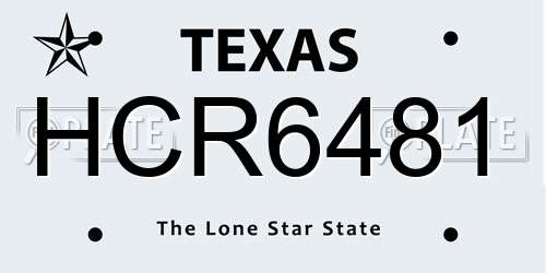 HCR6481 Texas License Plate