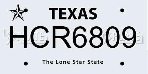 HCR6809 Texas License Plate
