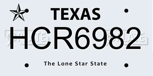HCR6982 Texas License Plate