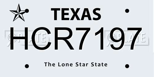 HCR7197 Texas License Plate