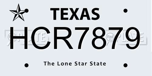 HCR7879 Texas License Plate