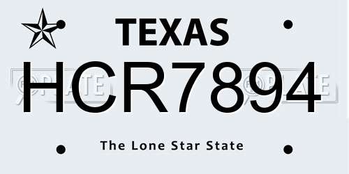 HCR7894 Texas License Plate
