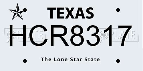 HCR8317 Texas License Plate