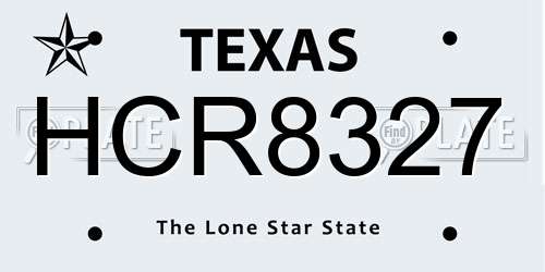 HCR8327 Texas License Plate