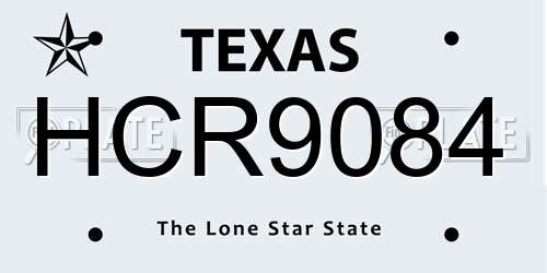 HCR9084 Texas License Plate