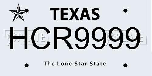 HCR9999 Texas License Plate