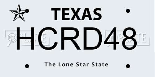 HCRD48 Texas License Plate