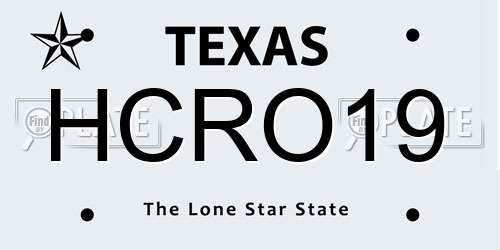 HCRO19 Texas License Plate