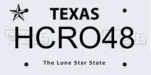 HCRO48 Texas License Plate